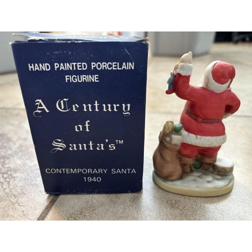 A Century of Santas Porcelain Figurines Set of 5 1880-1940 Vintage Christmas